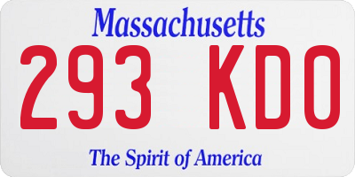 MA license plate 293KD0