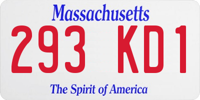 MA license plate 293KD1
