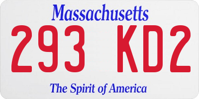 MA license plate 293KD2