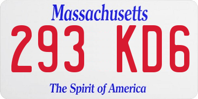 MA license plate 293KD6