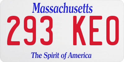 MA license plate 293KE0