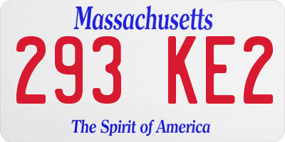 MA license plate 293KE2