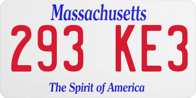 MA license plate 293KE3