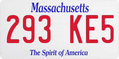 MA license plate 293KE5