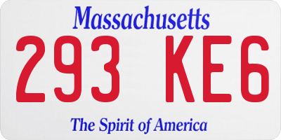 MA license plate 293KE6