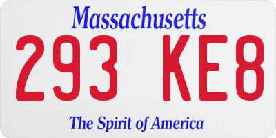 MA license plate 293KE8
