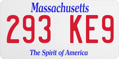 MA license plate 293KE9