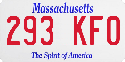MA license plate 293KF0