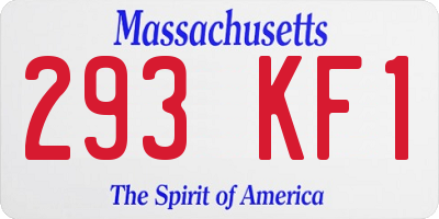MA license plate 293KF1