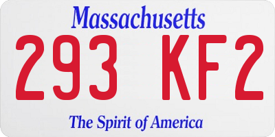 MA license plate 293KF2