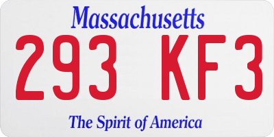MA license plate 293KF3