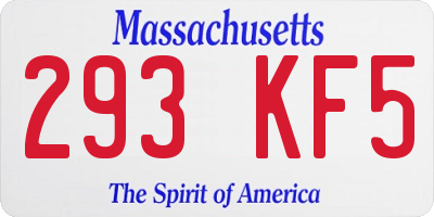 MA license plate 293KF5