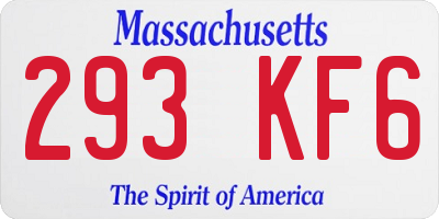 MA license plate 293KF6