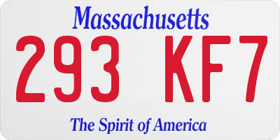 MA license plate 293KF7