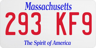 MA license plate 293KF9