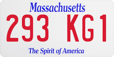 MA license plate 293KG1