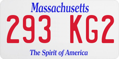 MA license plate 293KG2