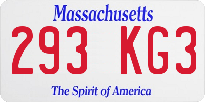 MA license plate 293KG3