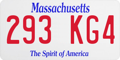 MA license plate 293KG4