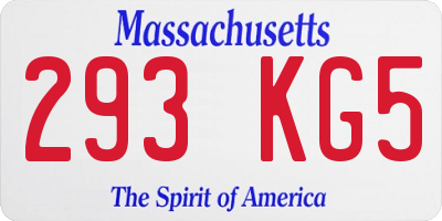 MA license plate 293KG5