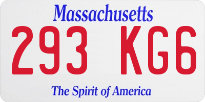 MA license plate 293KG6