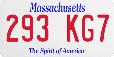 MA license plate 293KG7