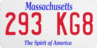 MA license plate 293KG8