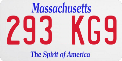 MA license plate 293KG9