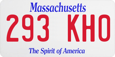 MA license plate 293KH0