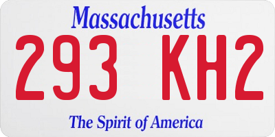 MA license plate 293KH2