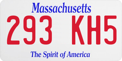 MA license plate 293KH5