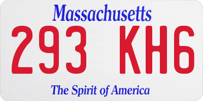 MA license plate 293KH6