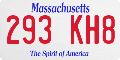 MA license plate 293KH8