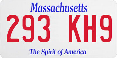 MA license plate 293KH9