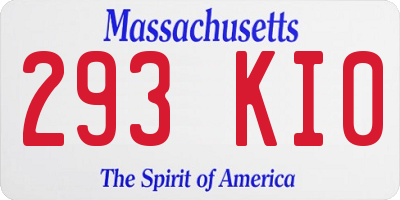MA license plate 293KI0