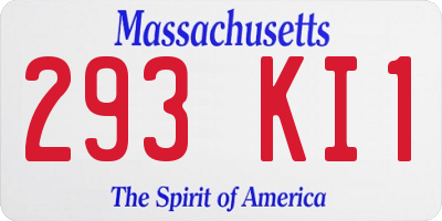 MA license plate 293KI1