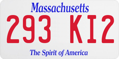 MA license plate 293KI2