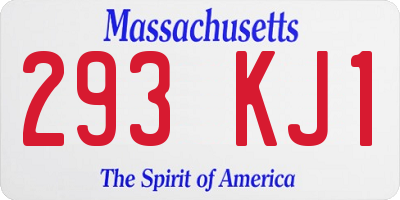 MA license plate 293KJ1