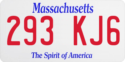 MA license plate 293KJ6