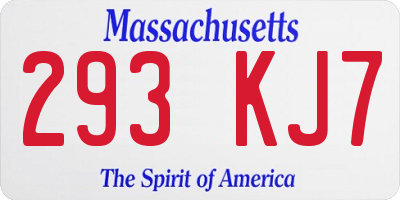 MA license plate 293KJ7