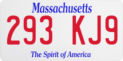 MA license plate 293KJ9
