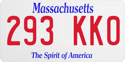 MA license plate 293KK0
