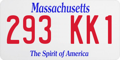 MA license plate 293KK1