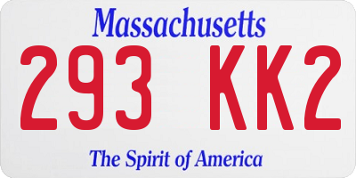 MA license plate 293KK2