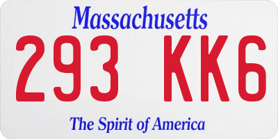 MA license plate 293KK6