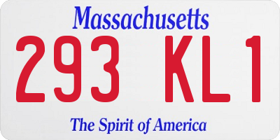 MA license plate 293KL1
