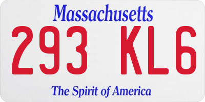 MA license plate 293KL6