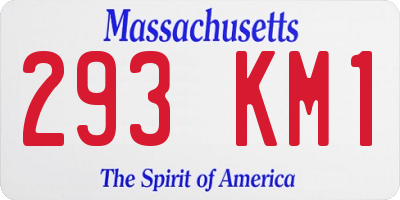 MA license plate 293KM1