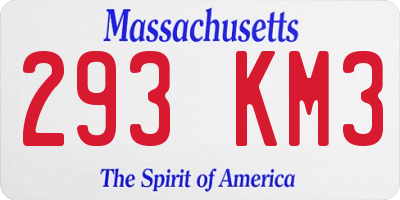 MA license plate 293KM3