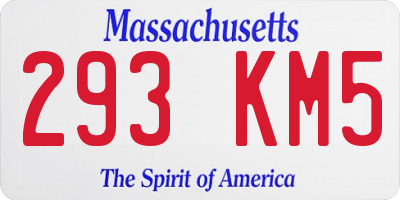 MA license plate 293KM5